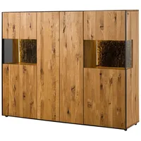 Massivmoebel24 Highboard (Wildeiche 177x45x140 natur geölt STARNBERG #02) beige