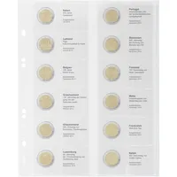 Lindner MU2E12 Multi collect Vordruckblatt fürt 2 € Gedenkmünzen: