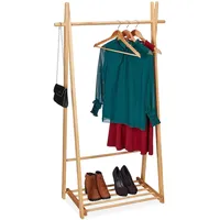 Relaxdays Kleiderständer mit Schuhablage 153x87,5x45 cm bronze