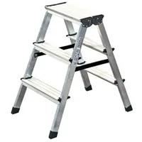 Krause Alu-Stufenstehleiter, beidseitig begehbar, 2 x 3 Stufen