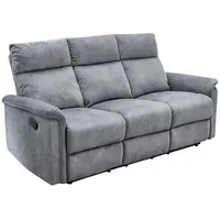 Luma-home 3-Sitzer-Relaxsofa, Hellgrau, Textil, Füllung: Taschenfederkern, einzeln stellbar,Rechteckig, 180x100x90