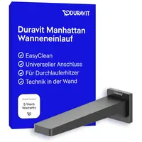Duravit Manhattan Wanneneinlauf Schwarz Matt