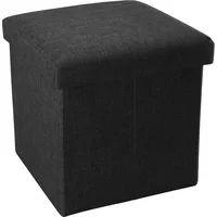 Intirilife Faltbarer Sitzhocker 38x38x38 cm in DIAMANT SCHWARZ -