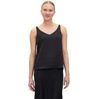 Vera Mont Satin-Bluse mit V-Ausschnitt Schwarz,44 | 44