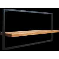 Holz4home Wandregal Long in Schwarz Gerahmt von holz4home Natur