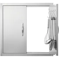 Vevor Grill-Zugangstür 610 x 610 mm Edelstahl silber