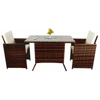 VCM 3-tlg Balkonset Gartenmöbel Set Rattan Raloso