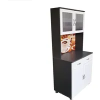 Hti-Living Küchenbuffet mit Glasteil Grau/Weiß Blanca Bistro