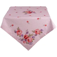 Clayre & Eef Tischdecke mit rosa Blumen 100x100