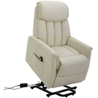 Homcom Sessel mit Aufstehhilfe Fernsehsessel Liegefunktion Beige