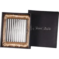 Jean Claude Zigarettenetui Metall Wellendesign Chrom 20er