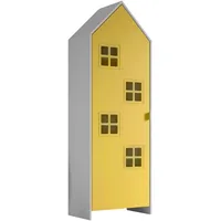 Vipack Mid.you Kinderkleiderschrank, Gelb, weiß, Metall, 3 Fächer, 57.6x171.3x37