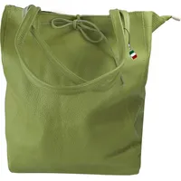 FLORENCE Shopper, Schultertasche Leder olivgrün ca. 28cm | Gr.: