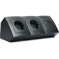 McPower Steckdosenblock McPower Flair anthrazit 2-fach Schutzkontakt 2x USB