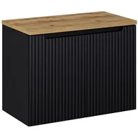 Lomadox - Waschtisch-Unterschrank 80cm, in schwarz mit Eiche, NEWPORT-56-BLACK