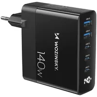 Wozinsky GaN Charger (140 W), USB Ladegerät, Schwarz
