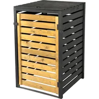 Dobar dobar® Mülltonnenverkleidung 120 L aus Holz in Braun-Schwarz