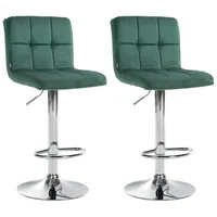 CLP 2er Set Barhocker Peru Samt grün/chrom