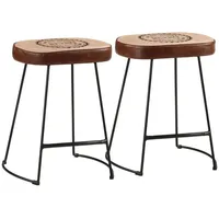 VidaXL Barhocker 2 Stk. Dunkelbraun 40x29,5x53 cm