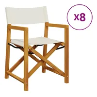 VidaXL Klappbare Gartenstühle 8 Stk. Cremeweiß Stoff