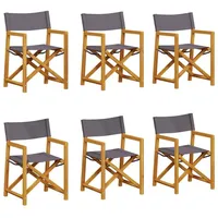 VidaXL Klappbare Gartenstühle 6 Stk. Dunkelgrau Stoff