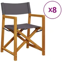 VidaXL Klappbare Gartenstühle 8 Stk. Dunkelgrau Stoff