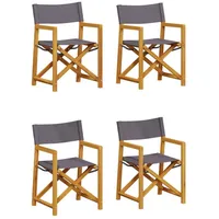 VidaXL Klappbare Gartenstühle 4 Stk. Dunkelgrau Stoff