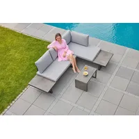 LC Garden »Sungardo« Gartenlounge Set 3tlg. anthrazit Aluminium/HPL Loungeset