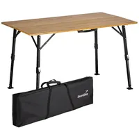 Skandika Campingtisch Tobro | Klapptisch mit Bambus Tischplatte, |