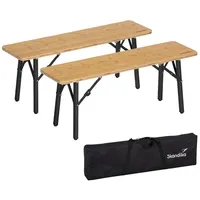 Skandika Sitzbank Tobro 2er Set | Campingbank aus Bambus,