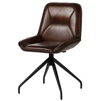 Massivmoebel24 Stuhl Echtleder 49x56x83 braun IRON LABEL #108