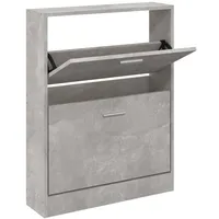 Furnicato Schuhschrank Betongrau 59x17x81 cm Holzwerkstoff