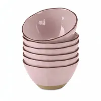 Loberon Schüssel 6er Set Biarré unebenes, ursprüngliches Design, mediterraner