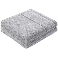 Herzbach home Italiana Handtuchset 2-tlg. grau|silberfarben