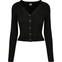 URBAN CLASSICS Ladies Short Rib Knit Cardigan - Schwarz