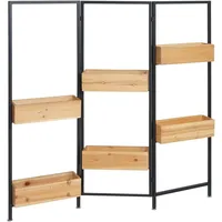 Mendler Raumteiler mit Pflanzkasten HWC-L32, Blumenkasten Raumtrenner, Holz-Stahl 116x118cm