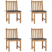 VidaXL Gartenstühle 4 Stk. mit Kissen Massivholz Teak