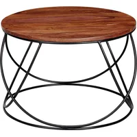 FineBuy Couchtisch Sheesham Braun 60 x 60 x 40