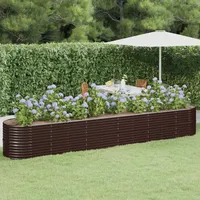 VidaXL Hochbeet Pulverbeschichteter Stahl 440x80x68 cm Braun - Vidaxl