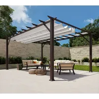 Paragon Outdoor Aluminium Pergola Florenz 1116 Holzoptik dunkelbraun/weiß 350x505x236