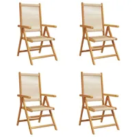 VidaXL Gartenstuhl Verstellbar 4 Stk. Beige Massivholz Akazie