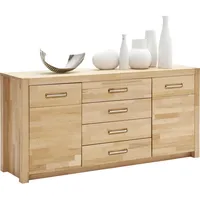 MID.YOU Sideboard Buche, Metall, Kernbuche, massiv, 2 Fächer, 4