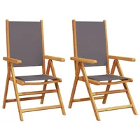 VidaXL Gartenstühle 2 Stk. Anthrazit Massivholz Akazie & Stoff