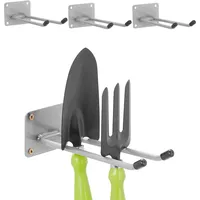 Relaxdays Wandhaken 4er Set, 24 cm, Doppelhaken Wand, Gerätehalter