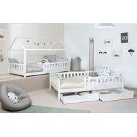 TICAA 2 in 1 Hausbett Bodenbett wandelbar mit abnehmbaren
