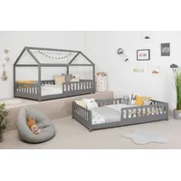 TICAA 2 in 1 TiCAA Hausbett Bodenbett wandelbar mit
