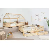 TICAA Hausbett Duo 120 x 200 cm Kiefer massiv