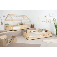 TICAA Hausbett Duo 90 x 200 cm Kiefer massiv