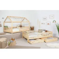 TICAA Hausbett Duo 100 x 200 cm Kiefer massiv