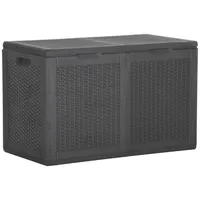 Furnicato Garten-Aufbewahrungsbox 180 L Schwarz PP Rattan
